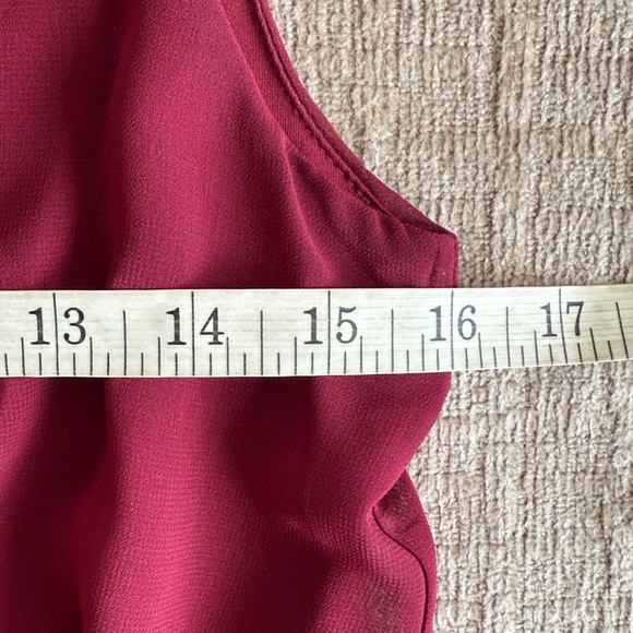 NWOT Just…Taylor Burgundy Sleeveless Chiffon Hi-Low Fit & Flare Dress Size 6 - Picture 9 of 12